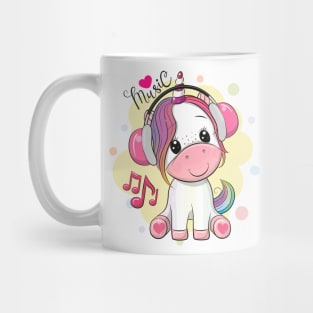 A cool unicorn with headphones. Mug